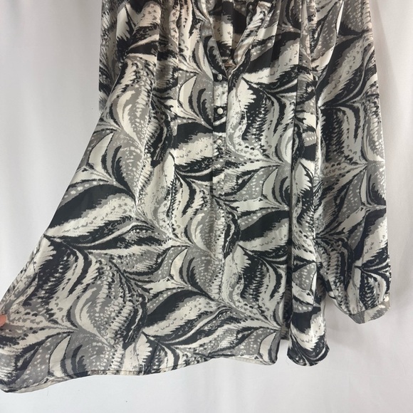 Lane Bryant Top Womens 22 24 Popover Lightweight Long Puff Sleeve Black Gray - Picture 7 of 15